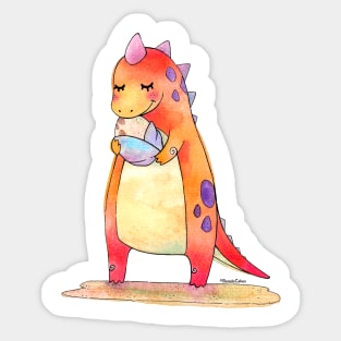 Cute Dino Mother & Baby Egg Sticker